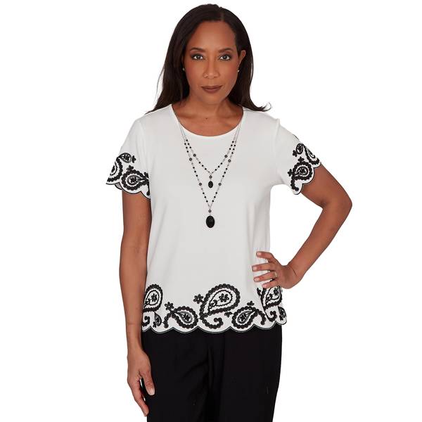 Photo of Women's Paisley Border Knit Top