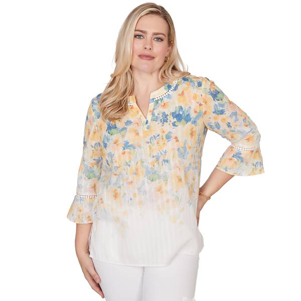 Photo of Women's Floral Yoke Woven Top