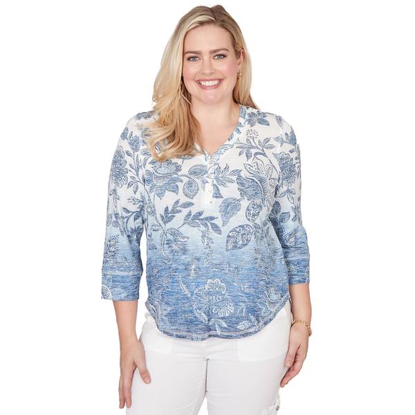 Photo of Women's Ombre Batik Floral Knit Top