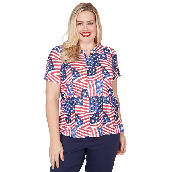 Photo of Women's American Flag Patch Knit Top