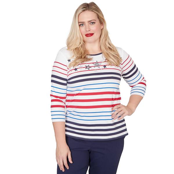 Photo of Women's Stars and Stripes Embroidered Knit Top