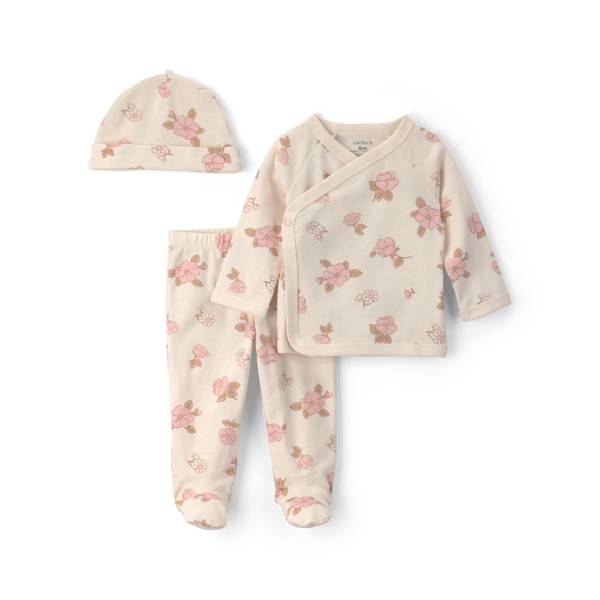 Photo of Infant Girl's 3-Piece Floral Long-Sleeve Top and Pant Set