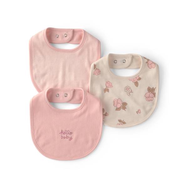 Photo of 3pk MFL print bibs pink