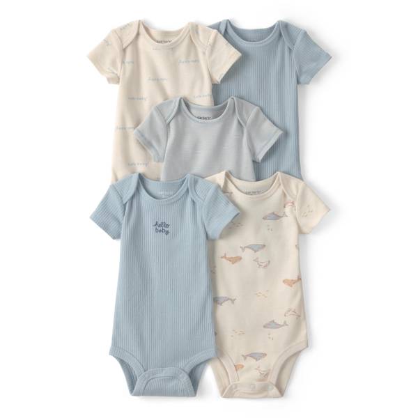 Photo of Infant Boy's 5-Pack Whale Multipack Bodysuits
