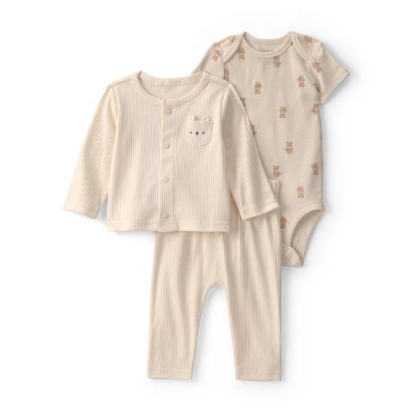 Photo of 3-Piece Bear Layering Set - Gray/Ivory
