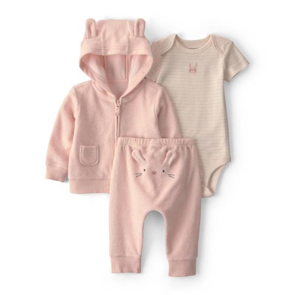 Photo of 3-Piece Bunny Terry Layering Set - Pink