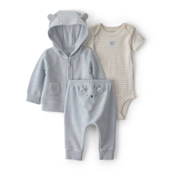 Photo of 3-Piece Bear Terry Short-Sleeve Layering Set - Blue