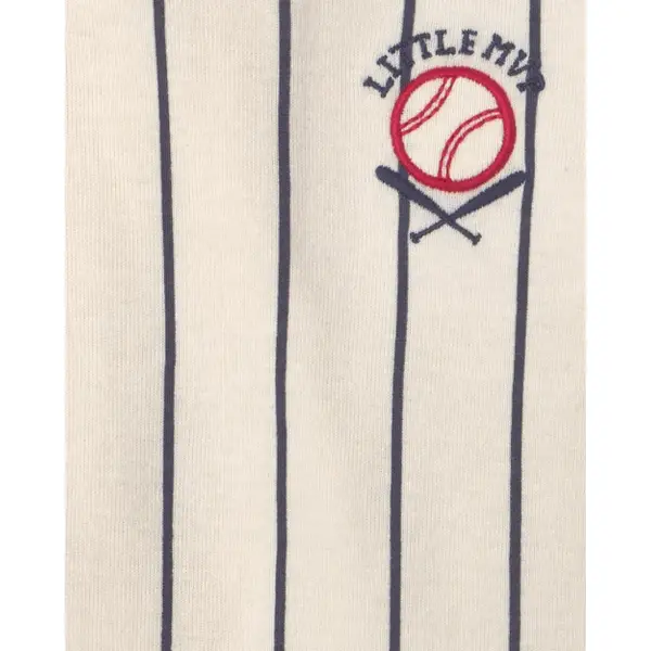 Carter's 4-Pack Baseball Long-Sleeve Bodysuits - 1V717610-NB