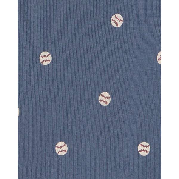 Carter's 4-Pack Baseball Long-Sleeve Bodysuits - 1V717610-NB