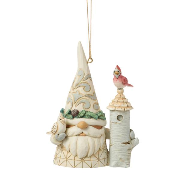 Photo of Jim Shore Woodland Gnome with Cardinal and Birdhouse Ornament