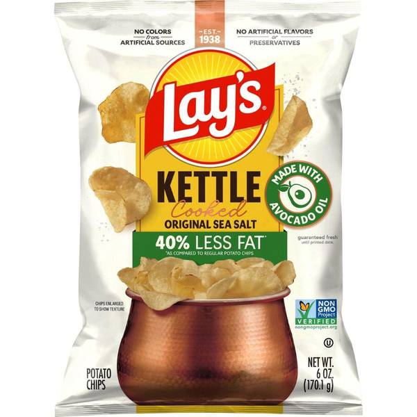 Photo of 6oz Lay's Kettle Reduced Fat Sea Salt & Avocado Oil