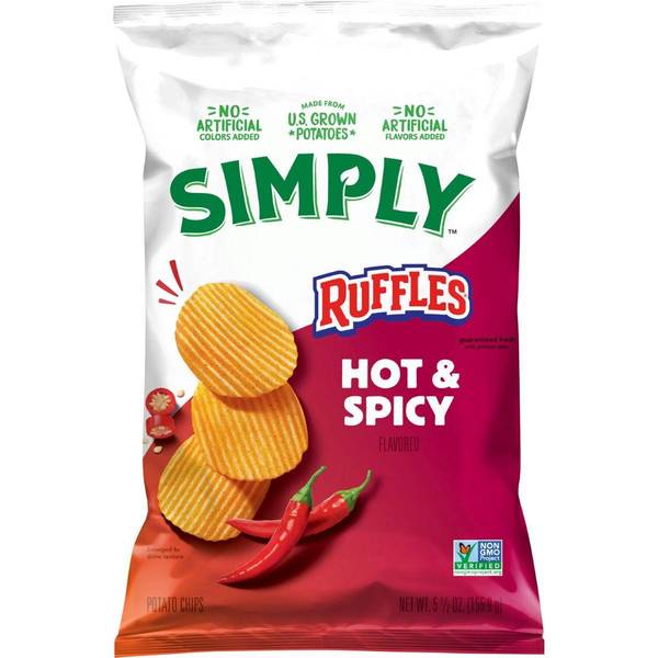 Photo of 5.5oz Simply Ruffles Hot & Spicy Chips