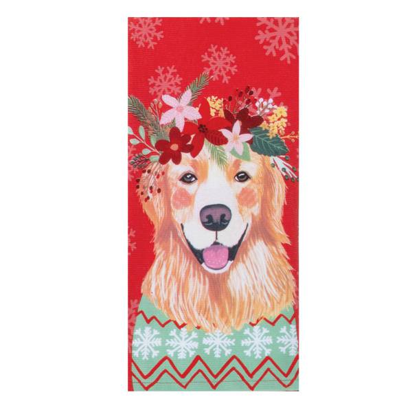 Photo of Holiday Flowers Retriever Terry Kitchen Towel
