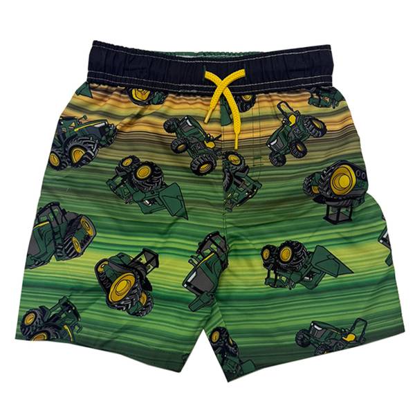 Photo of Toddler Boys' Green Tractor Swim Trunks