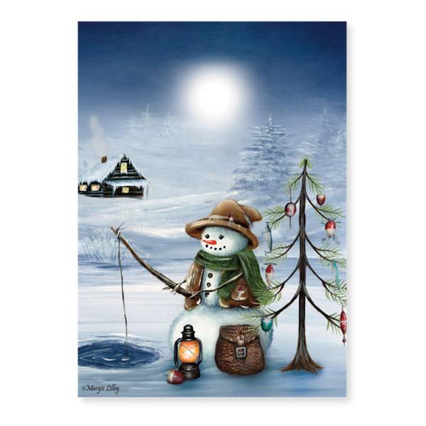 LPG Greetings Christmas Church and Deer Velvet Holiday Cards-16