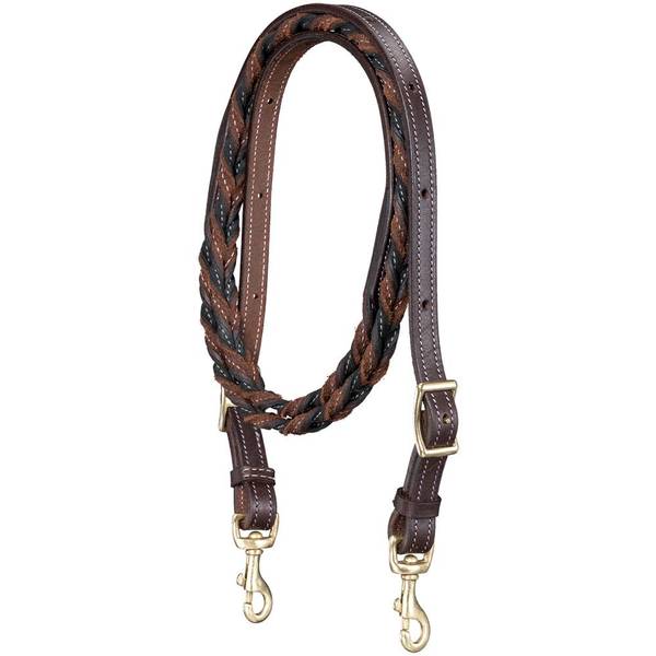 Photo of Harness Leather 7.5' Two-Tone Twist Loop Rein Brown/Black