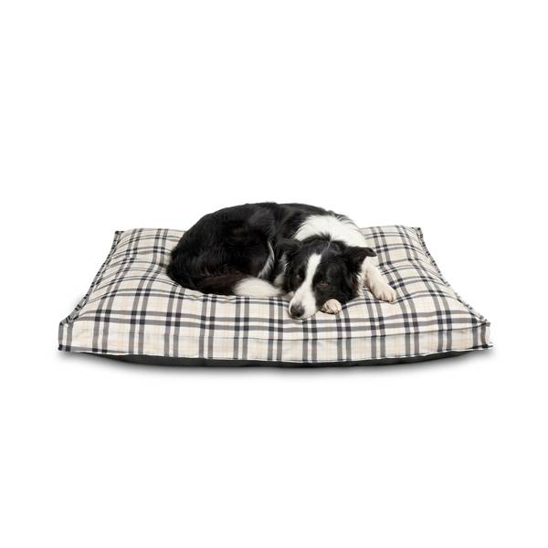 Photo of 30" x 40" Velveteen Gusset Blk/Wht Plaid Pet Bed