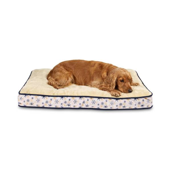 Photo of 36" x 23" Tufted Mat Pet Bed- Snowflakes