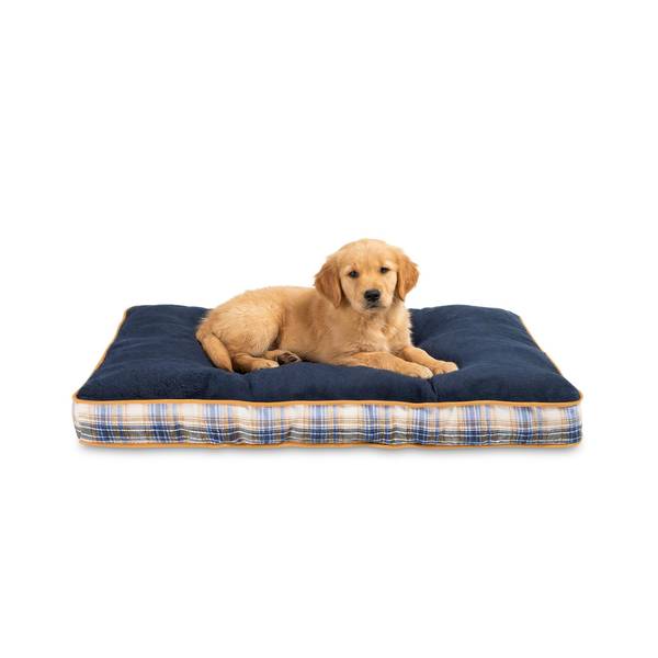 Photo of 36" x 23 Tufted Mat Pet Bed Blue Plaid