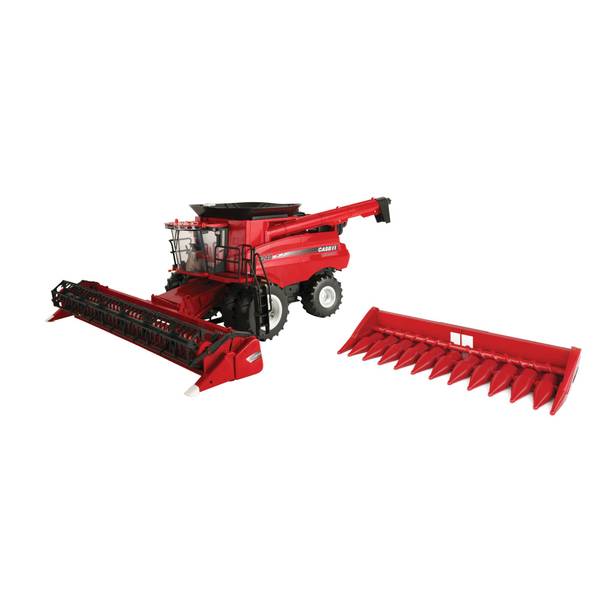 Ertl 1/16 Big Farm Case Ih Combine with Grain & Corn Heads - Red