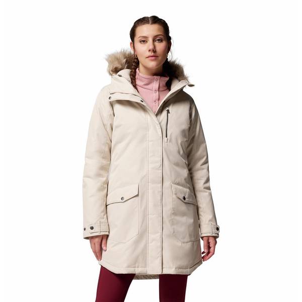 Columbia Plus Size Suttle Mountain Hooded Faux-Fur-Trim Long Insulated Coat - Dark Stone