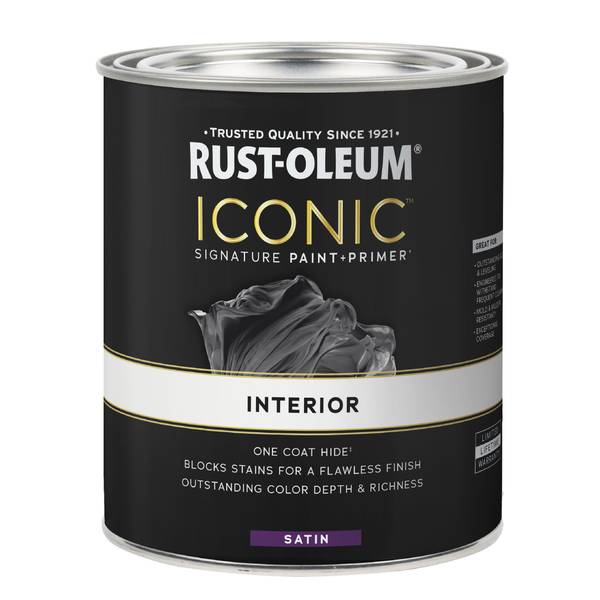 Photo of 1 Quart Iconic Signature Interior Paint and Primer Satin White Tint Base