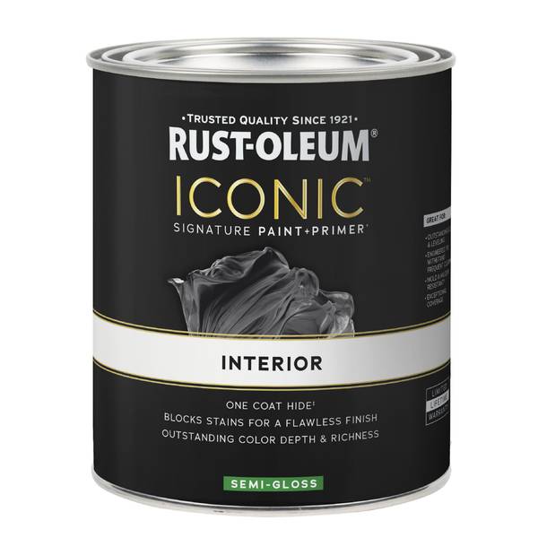 Photo of 1 Quart Iconic Signature Interior Paint and Primer Semigloss White Tint Base