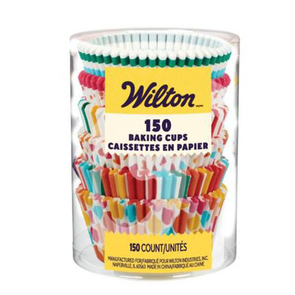 Photo of Wilton Rainbow, Striped and Polka Dot Standard Baking Cups, 150-Count