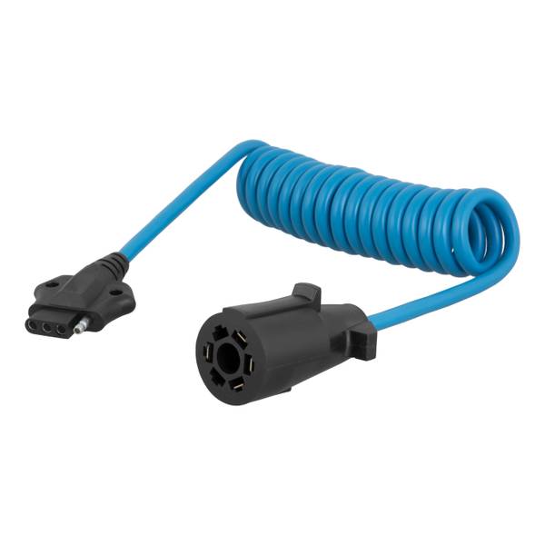 Photo of 5' 7-Way RV Blade Vehicle to 4-Way Flat Trailer Electrical Adapter Harness