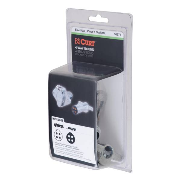 CURT 4-Way Round Connector Plug & Socket