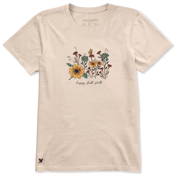 Photo of Women's Happy Fall Wildflowers Short Sleeve Crusher Tee