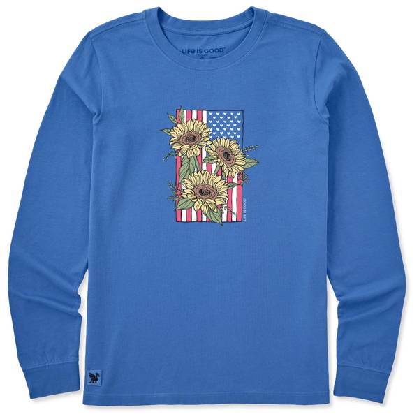 Photo of Women's Flag Sunflower Long Sleeve Crusher-Lite Vee