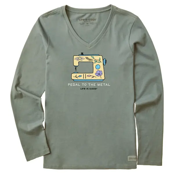 Life Is Good Women's Pedal to Metal Floral Long Sleeve Crusher