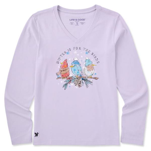 Photo of Women's Winter Snowy Birds Long Sleeve Crusher Tee