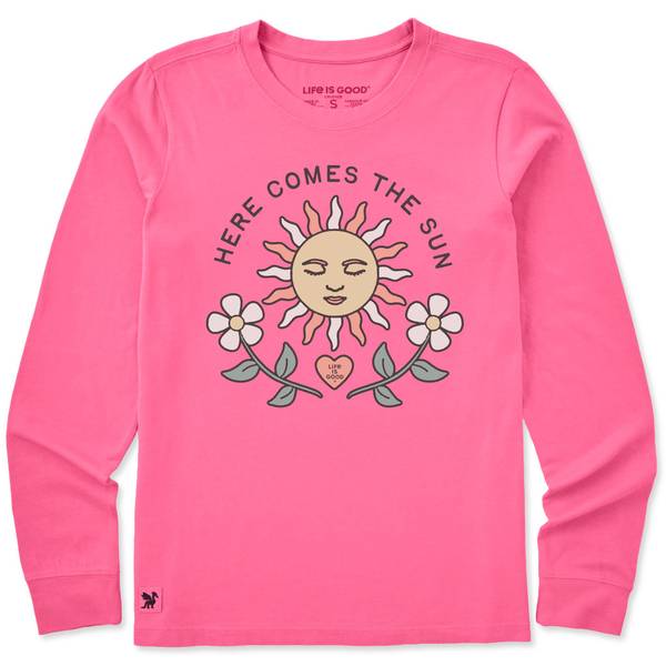 Photo of Women's Here Comes the Sun Heart Long Sleeve Crusher Tee