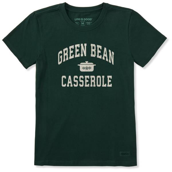 Life is Good Women's Green Bean Casserole Athletic Arch Short Sleeve Crusher T-Shirt in Treeline Green | Size 3XL | Cotton/Polyester