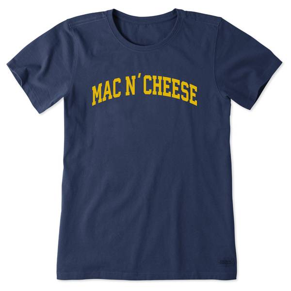 Life is Good Women's Mac N' Cheese Arch Short Sleeve Crusher T-Shirt in Darkest Blue | Size 3XL | Cotton/Polyester