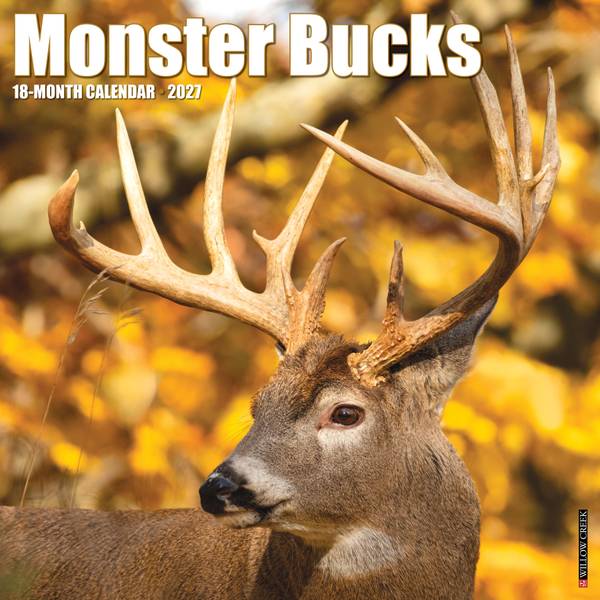 2027 Willow Creek Monster Bucks 12 x 12 Monthly Wall Calendar, Assorted Colors (61299), Paper | Quill