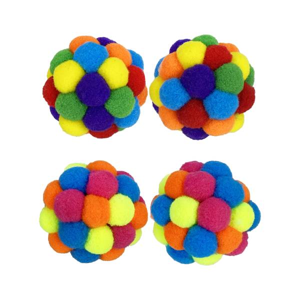 Multipet International 2 Pack Pom Pom Rattle Cat Toy