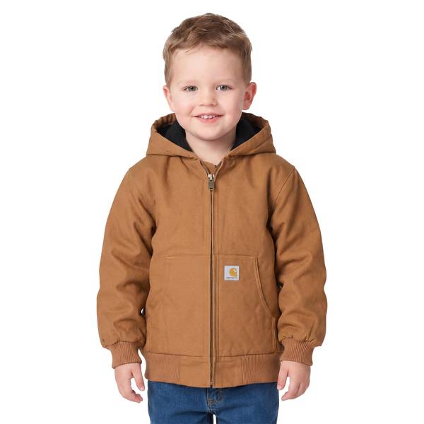 Carhartt Boys' Zip-Front Canvas Insulated Hooded Camo Jacket