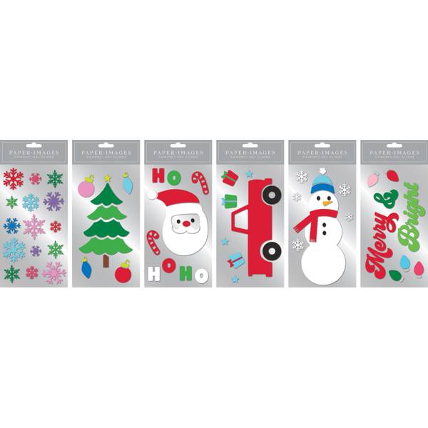 Photo of Assorted Holiday Designs Compact Christmas Gel Window Clings