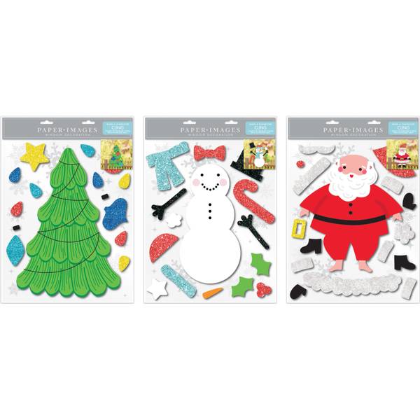 Photo of Create-A-Character Christmas Gel Window Clings, Assorted Designs
