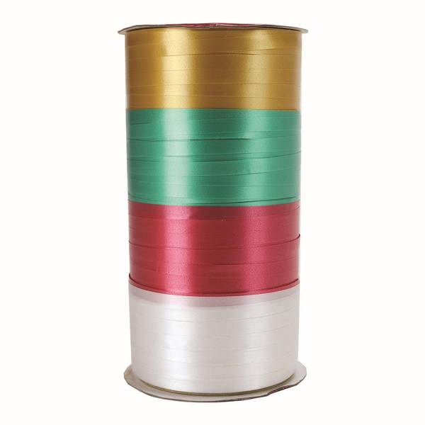 Photo of 100ft Assorted Holiday Colors Metallic Curling Ribbon Roll