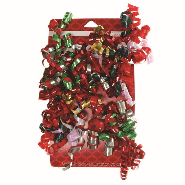 Photo of 4-Pack 3" Curly Gift Bows, Assorted Metallic Colors