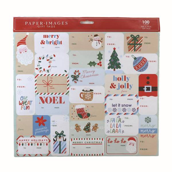 Photo of 100-Count Christmas Gift Tags, Assorted Holiday Designs