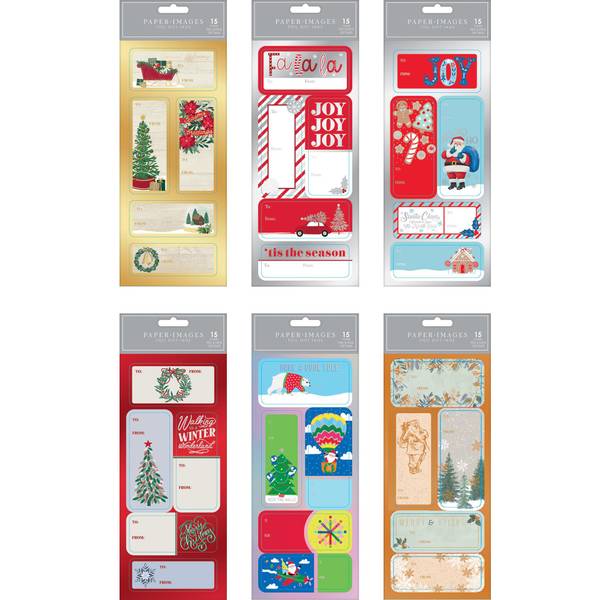 Photo of 15-Count Foil Christmas Gift Tags, Assorted Holiday Designs