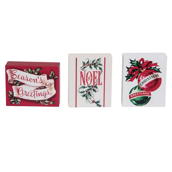 Transpac Imports Inc. Nostalgia Block Decor Assorted - TC06137