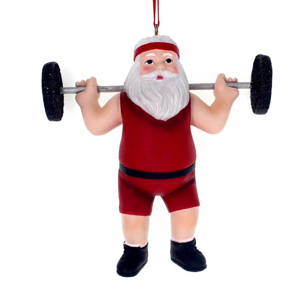 Kurt S. Adler Santa Weightlifter Ornament