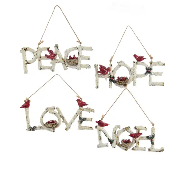 Kurt S. Adler Resin Birch Word Ornament Assorted - ZBNC8585