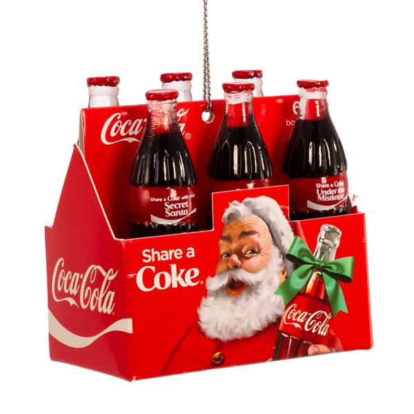 Kurt S. Adler Coca-Cola "Share a Coke" 6-Pack Bottles Christmas Ornament